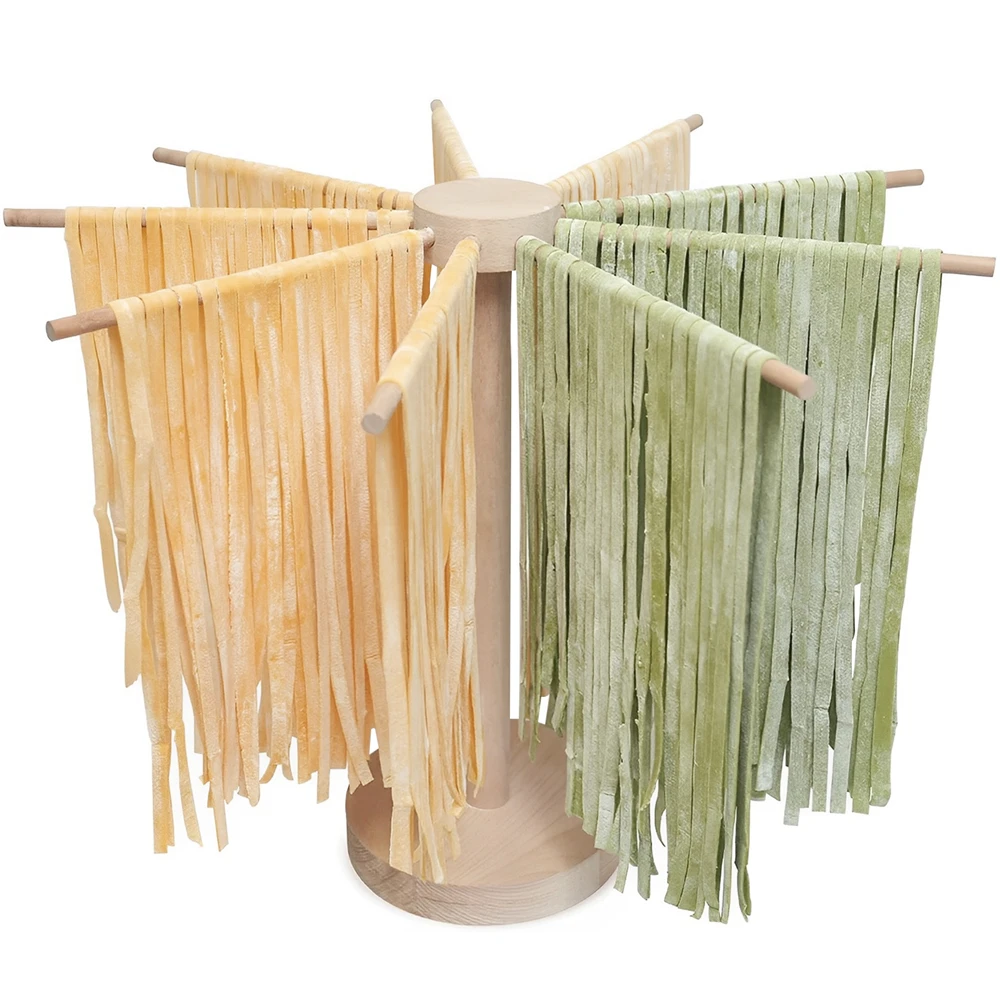 Collapsible Pasta Rack Household Spaghetti Stand Dryer Noodle Hanger Cooking Tools Kitchen Accessories Wooden Rotatable Stand pasta rack