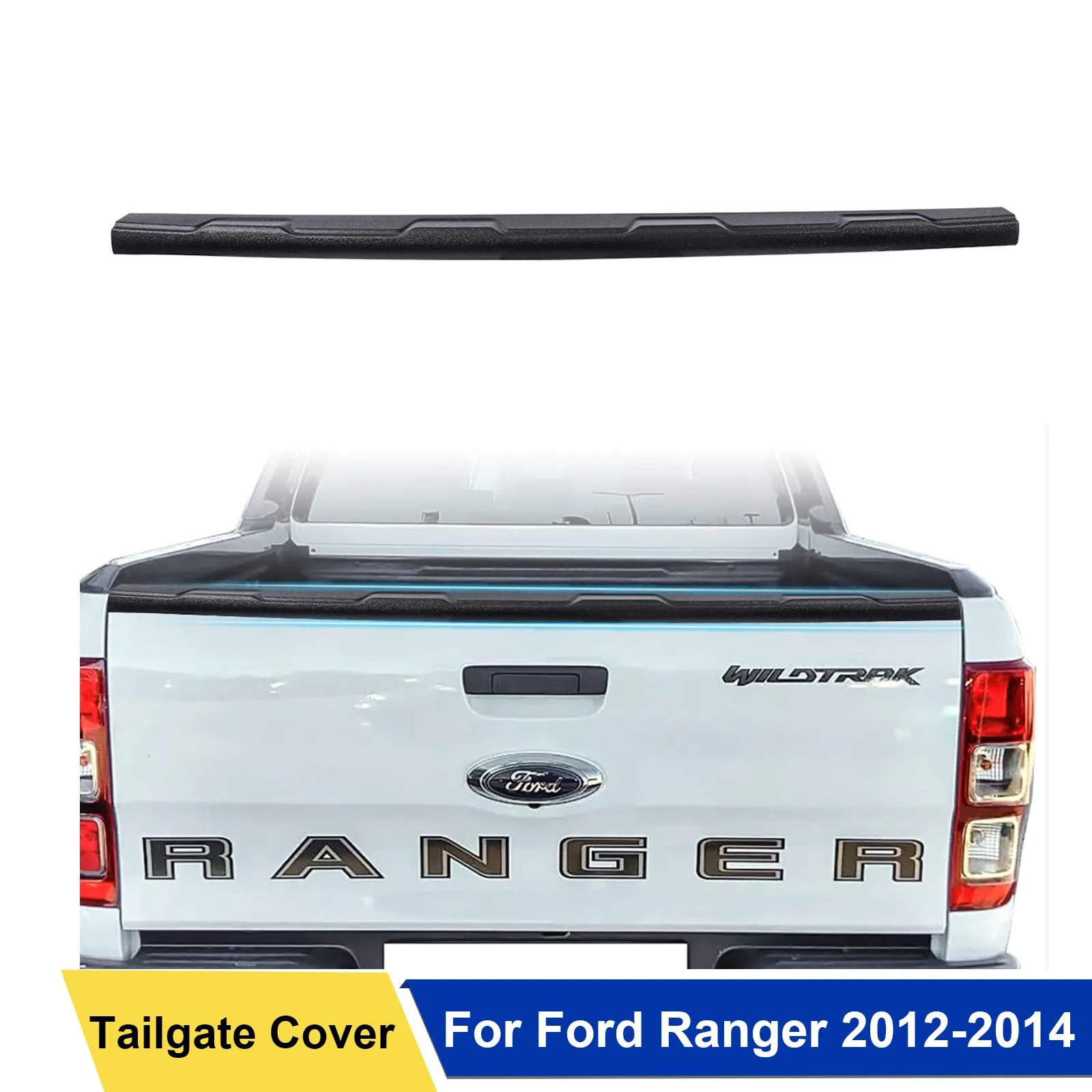 Copertura Del Portellone Spoiler Rail Cap Guard Nero Opaco Per Ford Ranger T6 2012 2013 2014 Wildtrak Raptor Tail Gate Protector