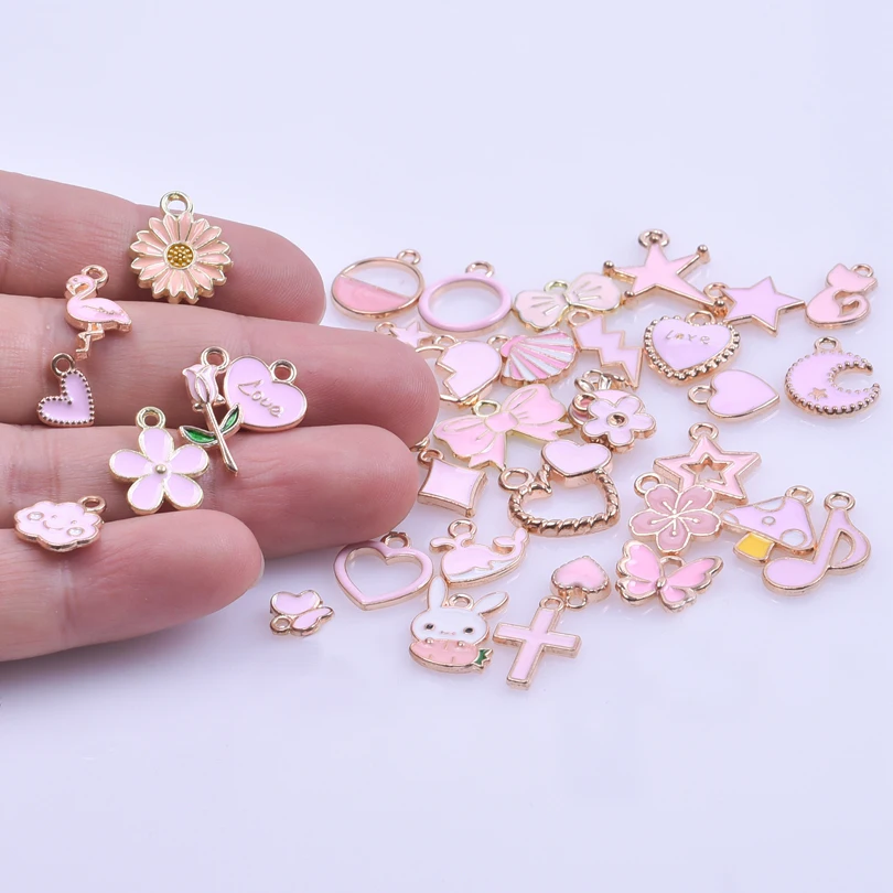 30/50/100pcs Random Mix Cute Floating Charms For Jewelry Making Supplies  Diy Lockets Components Flowers Heart Charm Accessories - Charms - AliExpress