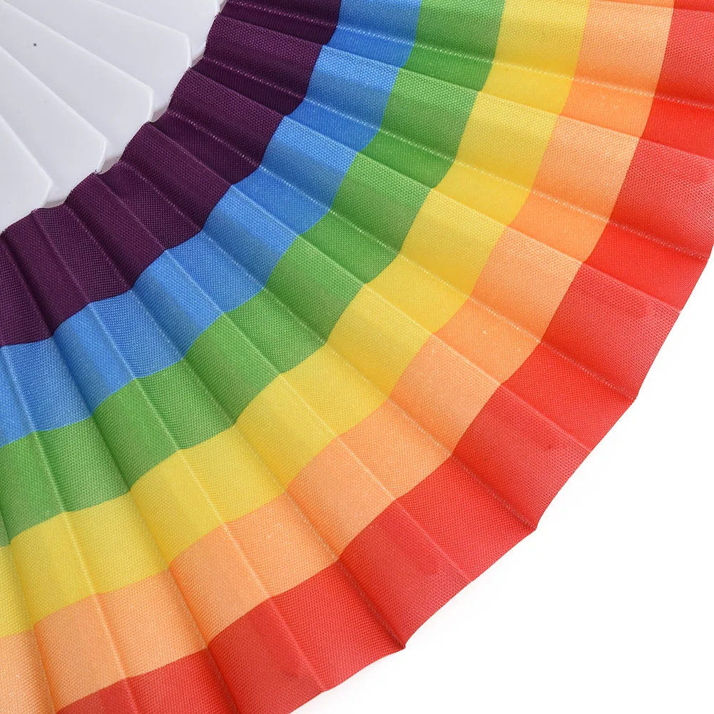 

1 шт. Радужный Складной вентилятор 21 см/23 см бамбуковый веер домашний декор свадебный Декор реквизит для танцев косплея охлаждающие инструменты элегантные подарки