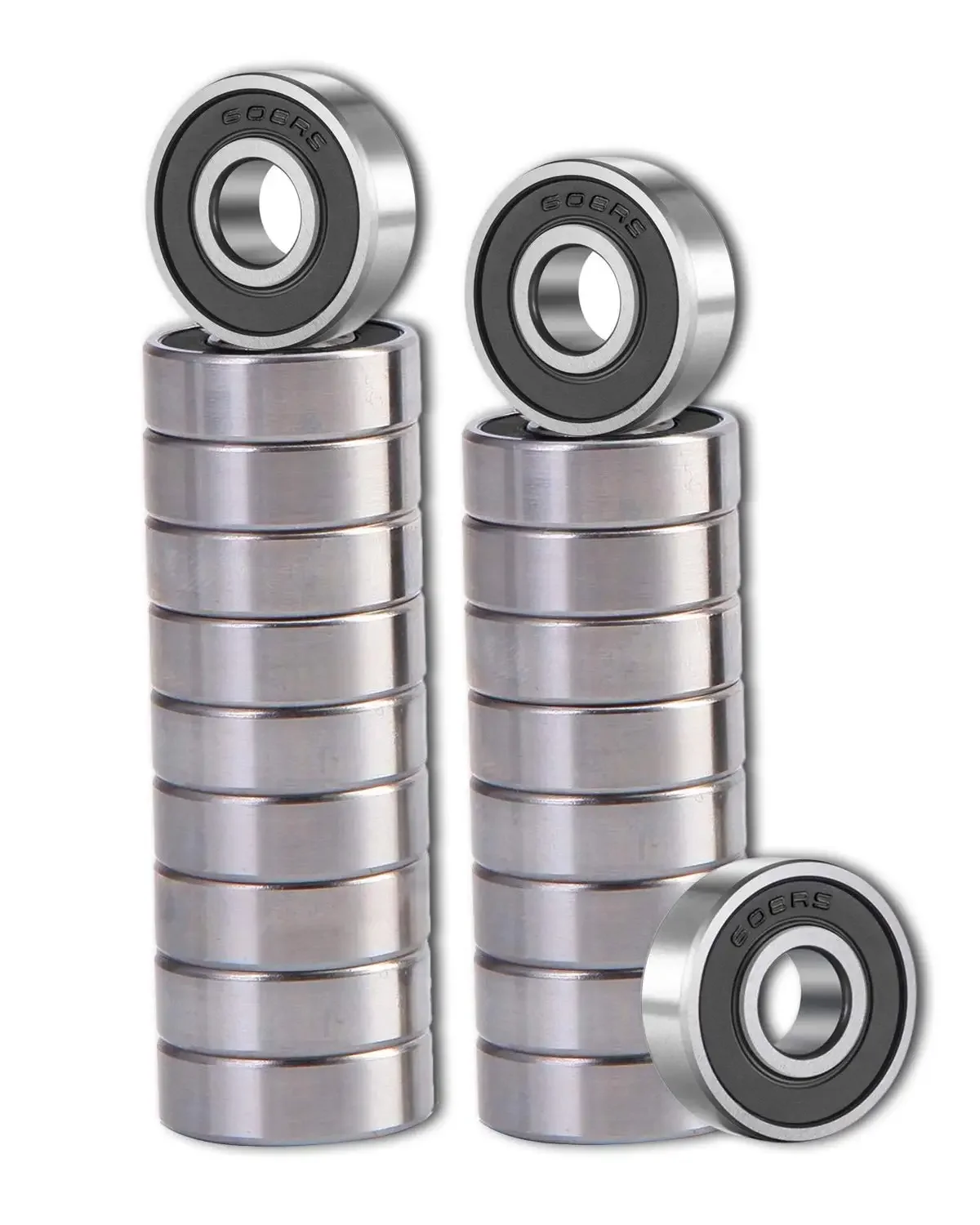 Rolamentos de Esferas Selados de Borracha Dupla 608 2rs Aço do Rolamento Sulco Profundo Skate e Scooter mm x 22 mm x mm 20 Pcs