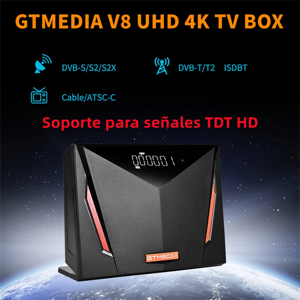 

GTMEDIA V8 UHD 4K Ultra HD TV Box DVB-S/S2/S2X+T/T2,TDT HD With Smart Card Reader Satellite Receiver Support MARS/ECAM/CCAM/M3U