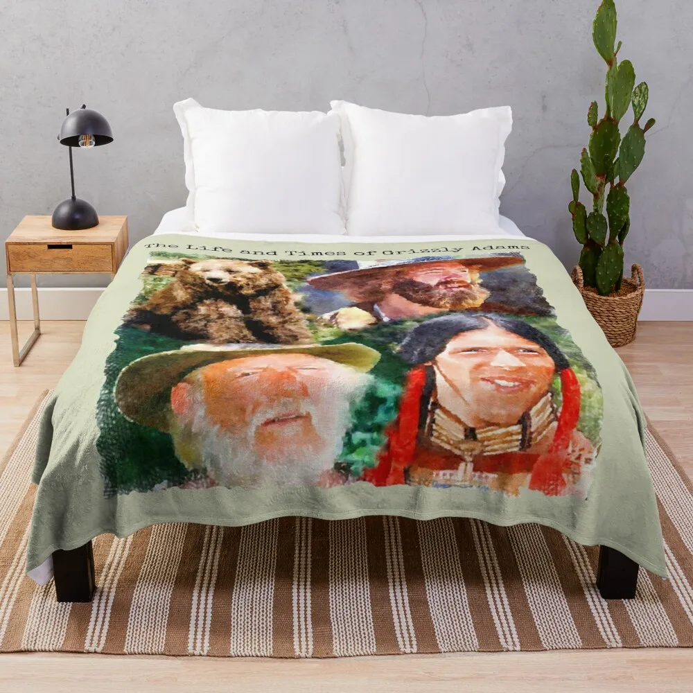 

The Life and Times of Grizzly Adams Collage Throw Blanket Soft Blanket Picnic Blanket Thin Blankets