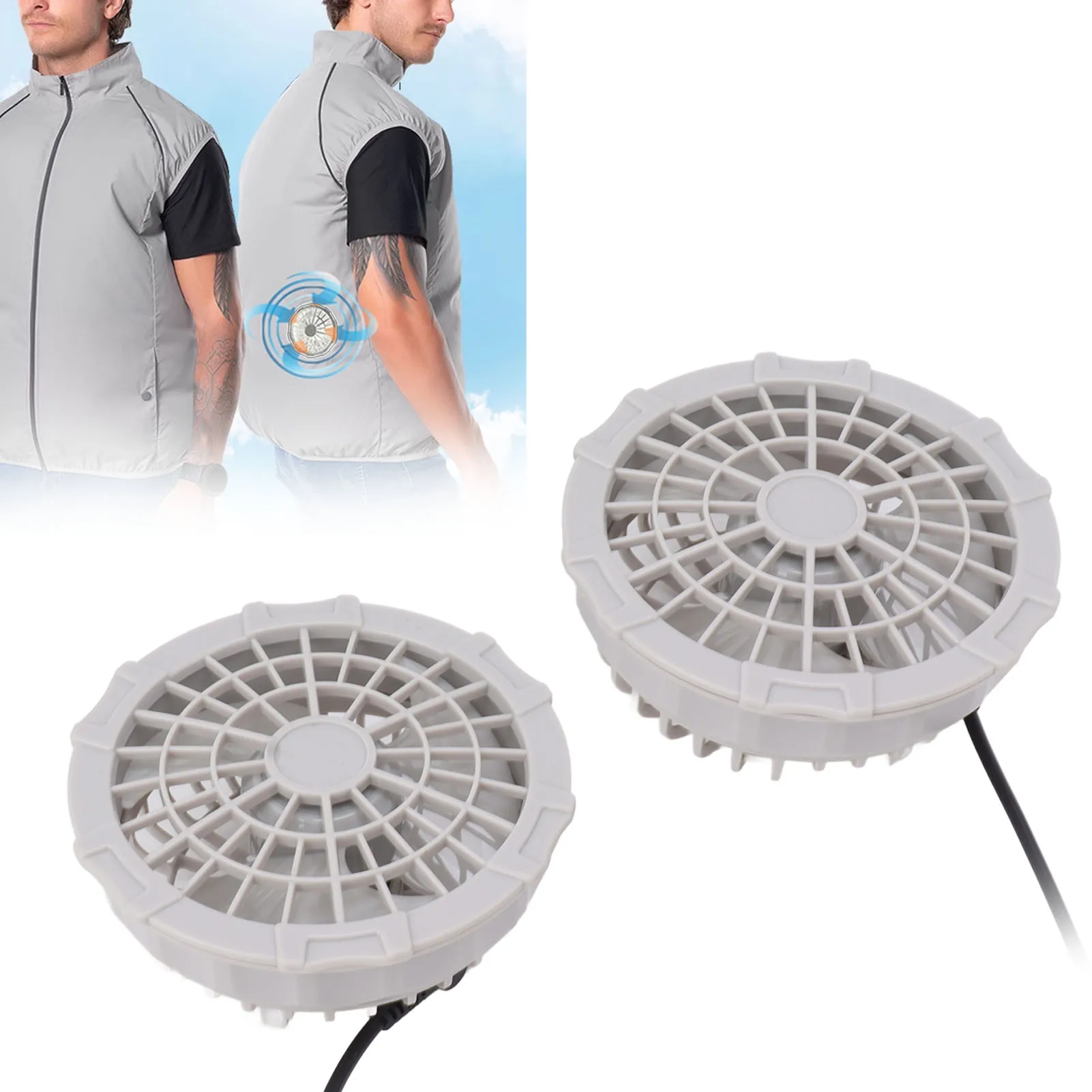 

5V Wearable Cooling Vest Fan USB Air Conditioned Clothes Fan Adjustable Dual Head Cooling Air Fan