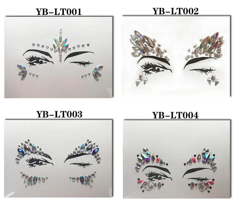 Festival Face Jewels Crystal Body Stickers Make Up Face Gems Glitter  Rhinestones Face Sticker For Festival Party Dress UP Y0018 - AliExpress