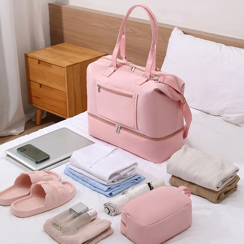 Travel Bag Large Capacity Luggage Dry Wet Separation Storage Bags Sports Fitness Leisure Multi-function Shoulder Crossbody Y24A
