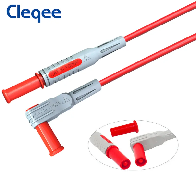 Cleqee-P1033Z 4mm 바나나 플러그 멀티 미터 테스트 리드 키트, Relaceable 테스트 프로브 포함, 날카로운 1mm/2mm 테스트 바늘 핀 8 개