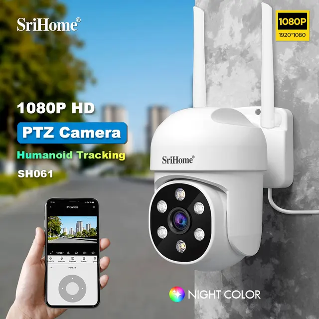Srihome SH061 Wireless Monitoring Camera PTZ AI 1080P Home Security Camera Night Vision Human Detection Video Surveillance  CCTV 2