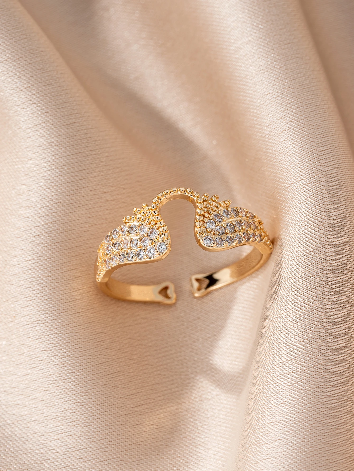 Zircon Ladies Ring with Shiny Material, for Women