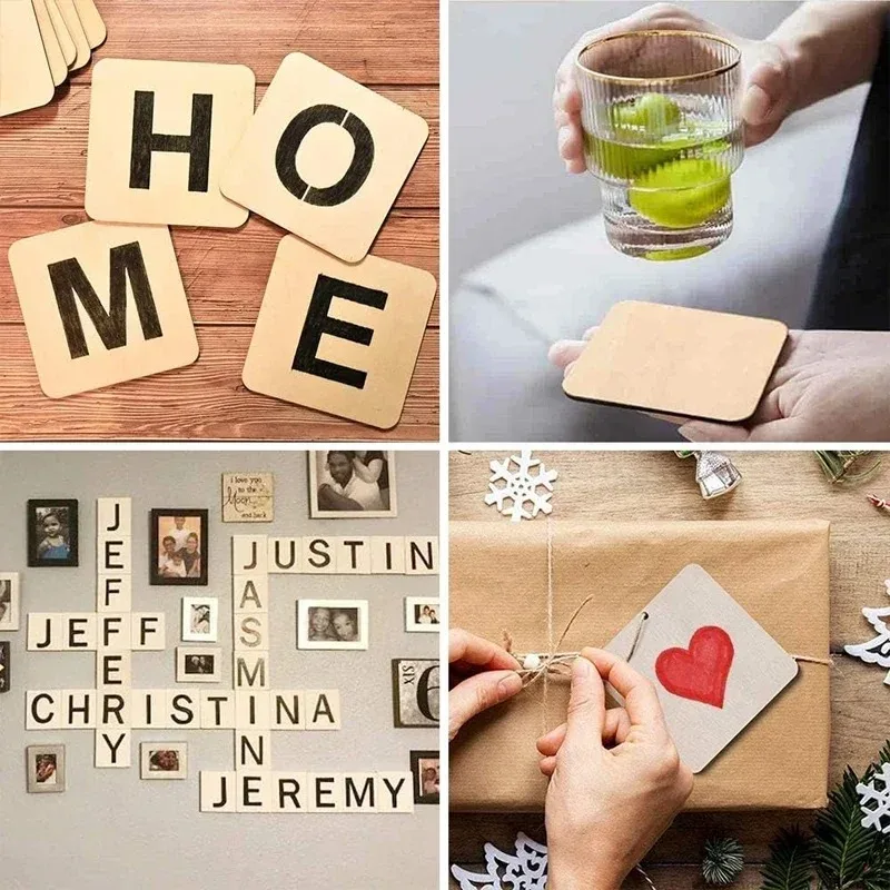 Versatile Unfinished Blank Wood Squares for Crafts, Art, and Home Decor