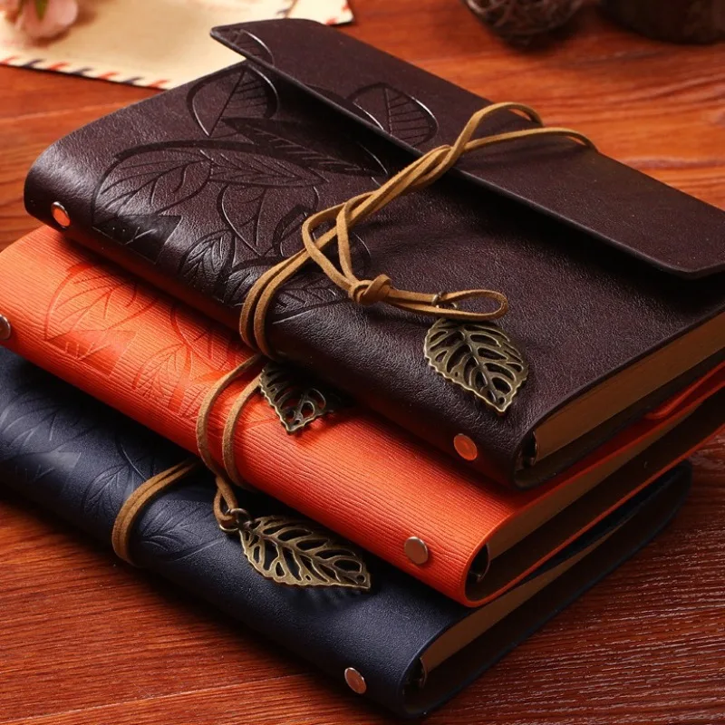 Spiral Notebook Retro Diary Antique PU Leather Notebook A7 Replaceable Stationery Gift Travel Journal weekly planner planners
