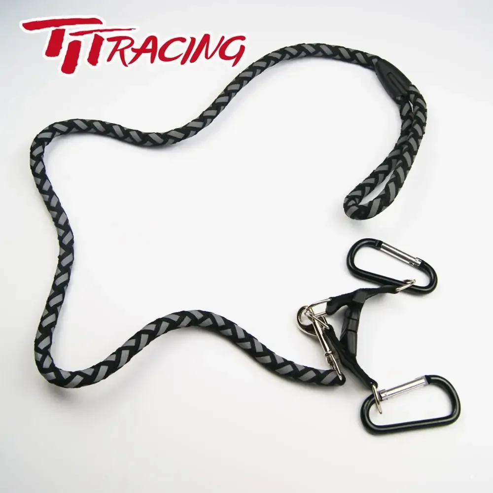 Corde de remorquage pour buggy RC 1/5 rouge et noire côte à côte, sur fond blanc, compatible HPI Baja 5B 5T Rovan KM LT