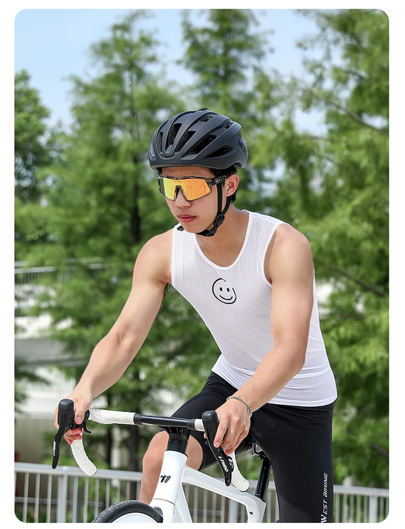 West Biking Radfahren Basis schicht Männer Unterhemd schnell trocknen Fahrrad ärmelloses Trikot hochela tische MTB Rennrad T-Shirt Sport weste – Detail 15