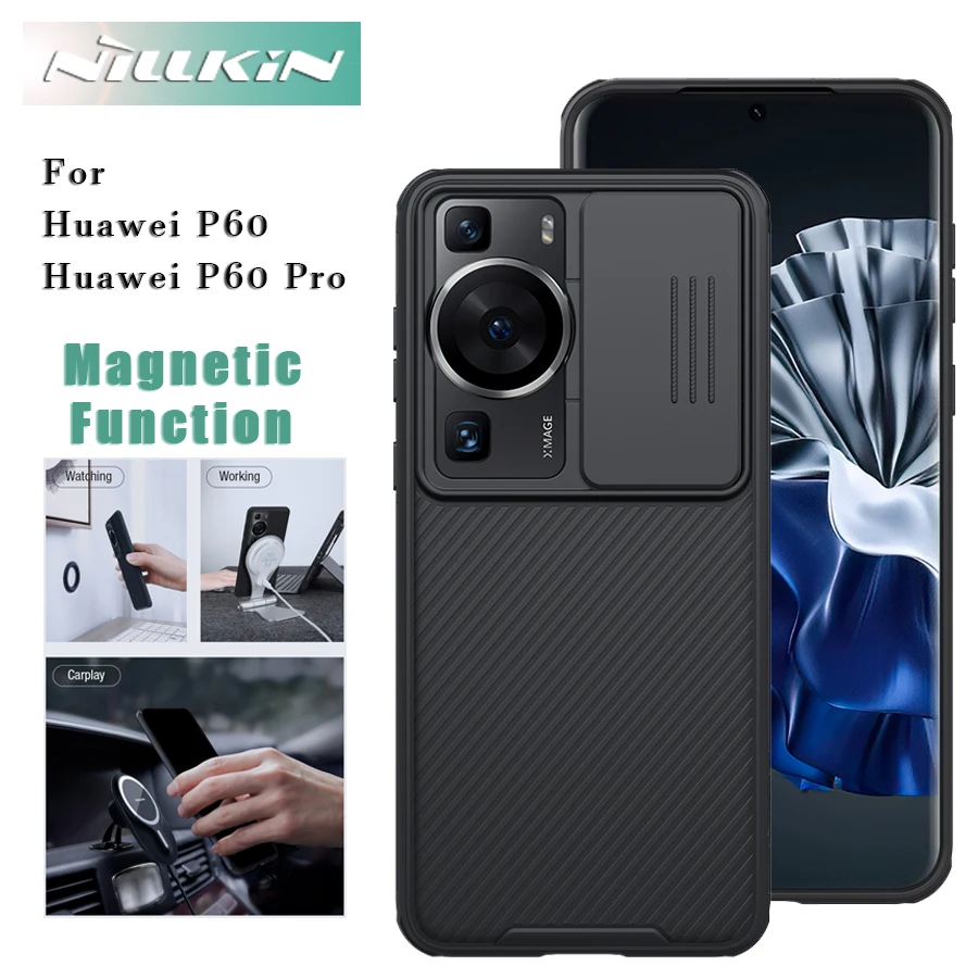 

Чехол для Huawei P60 Pro, чехол Nillkin с магнитной застежкой, чехол для Pro, защитная задняя крышка для объектива камеры для Huawei P60 Pro