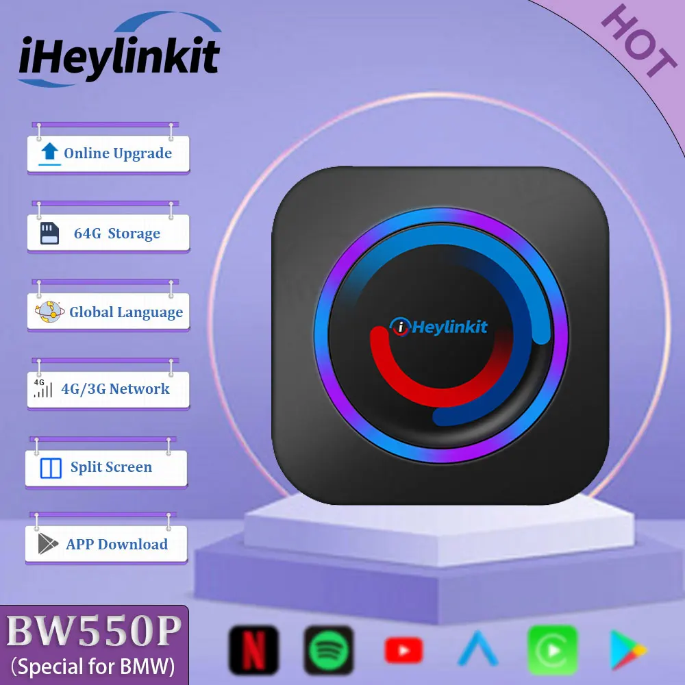 

IHeylinkit BW550P Carplay для BMW X4 X5 X6 X7 Android TV Box Apple Carplay для Netflix Youtube беспроводные автомобильные аксессуары