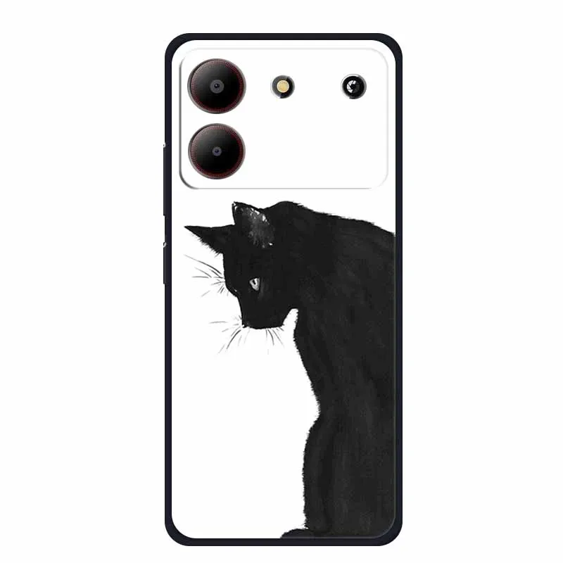 Cute Cartoon Cat Black Silicone Soft Phone Case - Stylish Protective Back Cover
