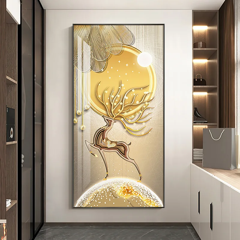 thumbnail image 1 of Nuevo lienzo de pintura de piedra zen dorada de Fengshui chino, arte de pared, carteles e impresiones de árboles ricos en oro para la decoración del hogar de la sala de estar, 1 of 5