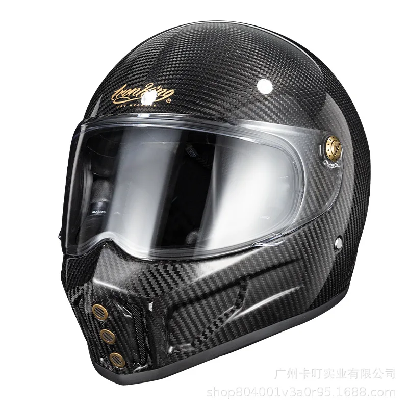 

motorcycle helmet retro motorcycle helmet 3C certification four seasons universal true full carbon brazing dimension KD-3
