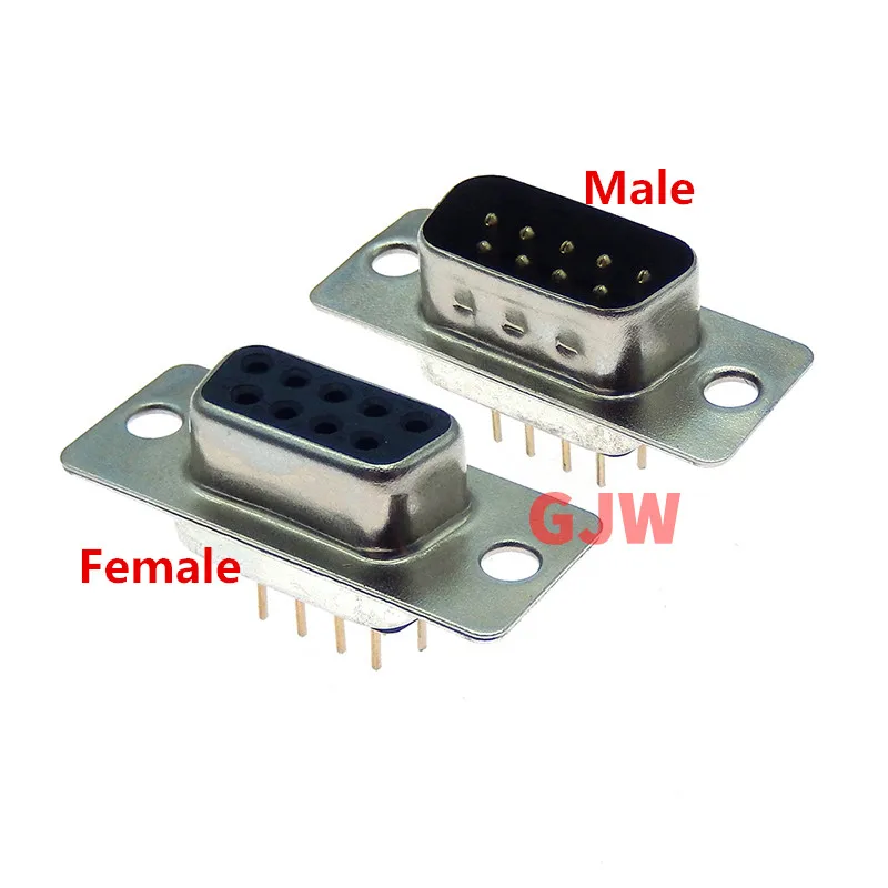 10 Pz Dp9 9 Pin Maschio/Femmina Blu Pin Dritto Db9 D-Sub Montaggio Pcb Connettore Porta Seriale Rs232 Presa Porta Com