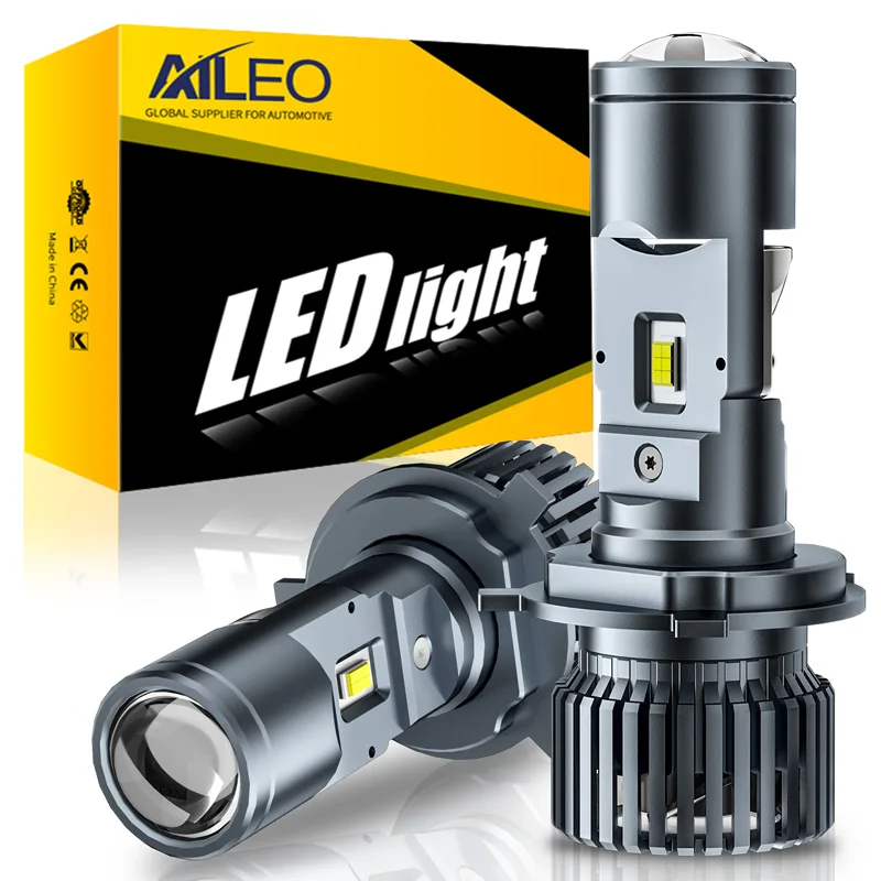 Лампы AILEO H4 светодиодный Canbus для автомобильного мини-объектива, 6000K, 110 Вт, LHD, RHD, лм