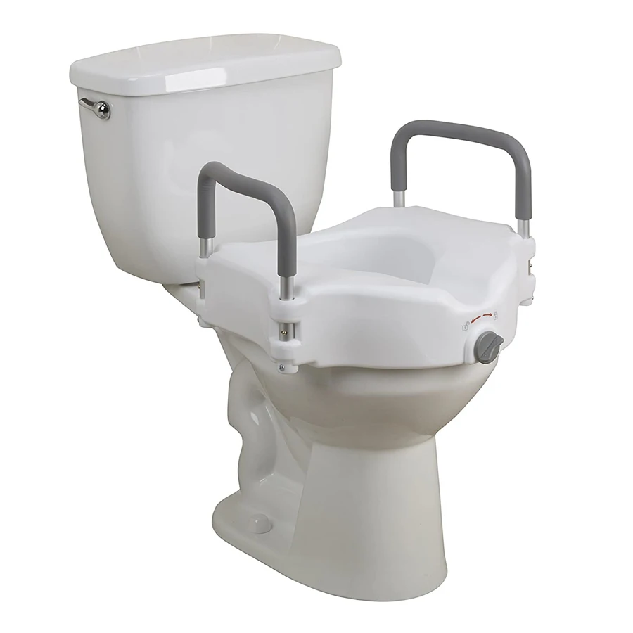 

Elderly care products raised toilet seat with handle for disabled and elderly
