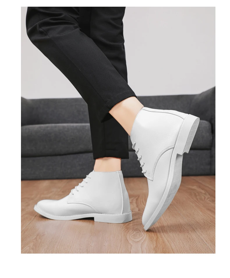 2023 New High-top Men's Casual Leather Shoes Classic White Business Men's Derby Shoes Fashion Pointed toe Dress Shoes Men Oxford