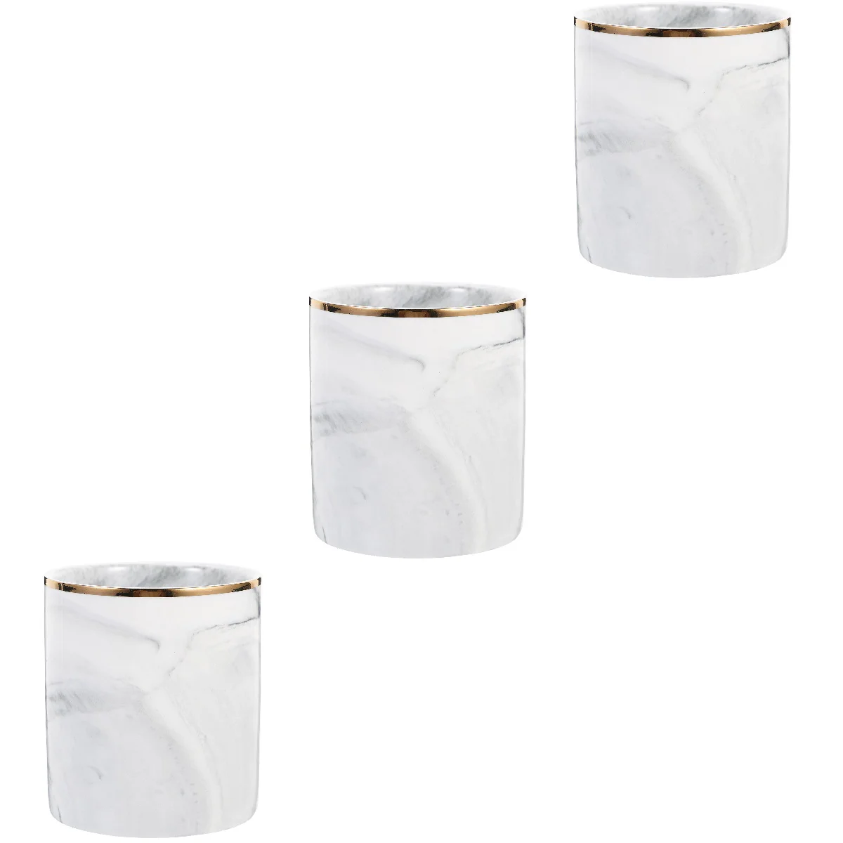 

3pcs Marble Pen Organizer Office Desktop Pen Holder Decorative Marble Makeup Brush Container