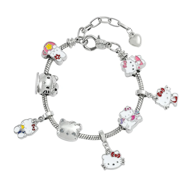 Kawaii Sanrio Hello Kitty Charm Bracelets Cartoon KT Bangle Women Chains  Accessories Y2k Girls Fashion Bracelets Christmas Gifts - AliExpress