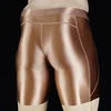 Men Thin Fitness Tights Summer Slim Bottoms Satin Glossy Leggings Streetwear Athletic Shorts Quick-drying Compression Pants 2