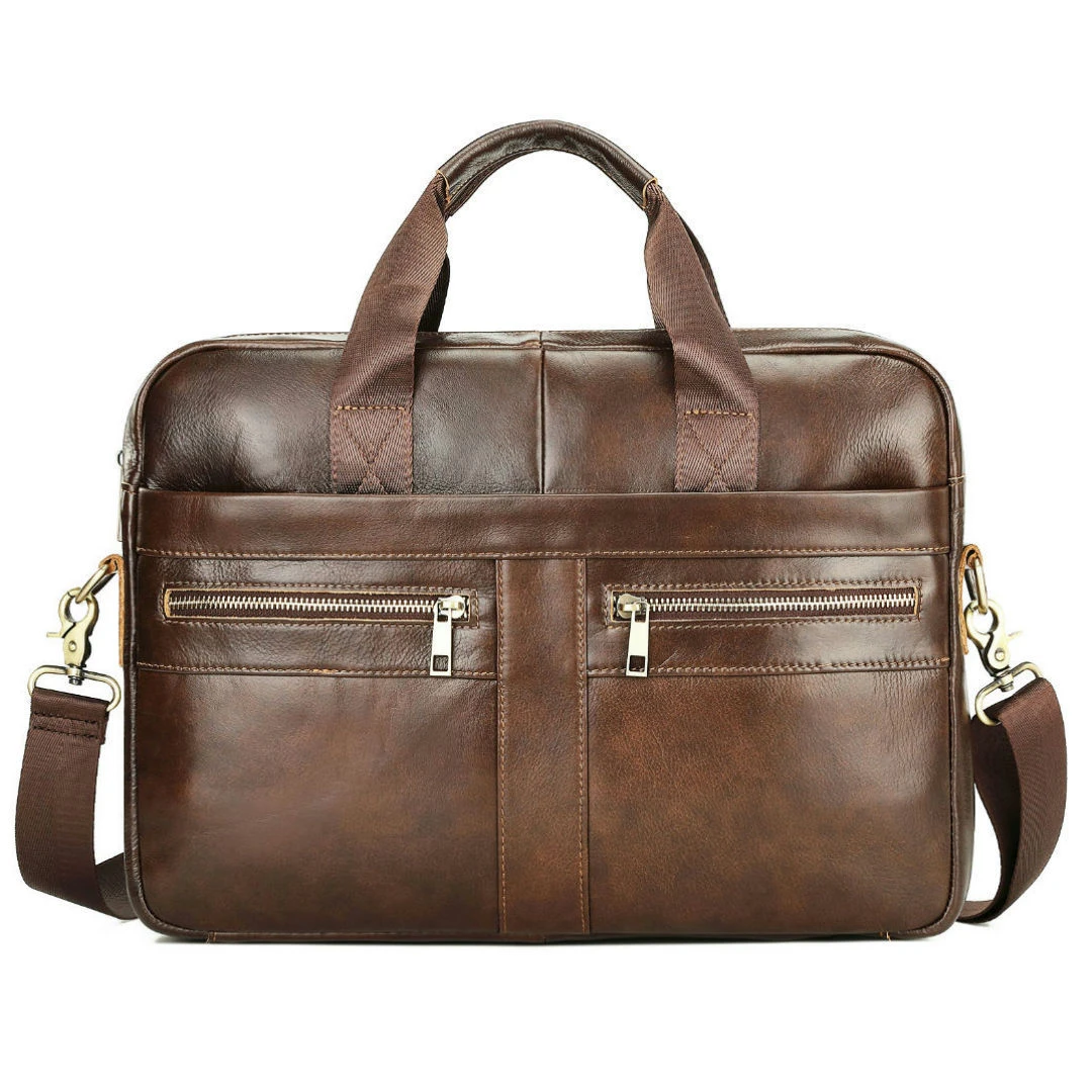 

Genuine Leather Men Briefcase Case Doctor Layer Business Office Man Black Laptop Bags Computer Bags Men Male Bag