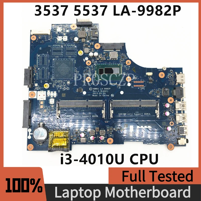 

Free Shipping Motherboard For DELL 3537 5537 Laptop Motherboard VBW01 LA-9982P With i3-4010U CPU DDR3 100% Fully Working Well