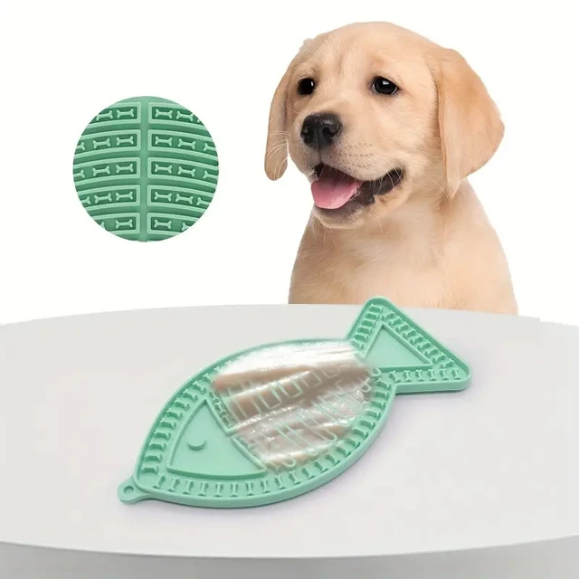 Interactive Fish-Shaped Kittens Lick Mat with Suction Cups - SlowFeeder Silicone Pet Feeding Mat for Healthy Eating Habits 2