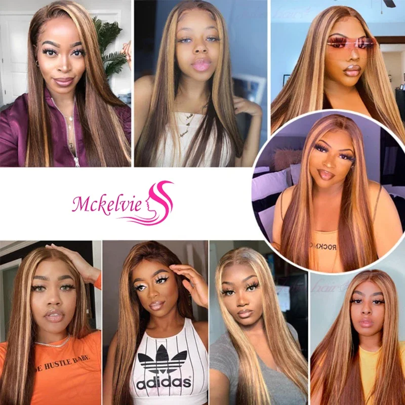P4/27 Highlight Color 4x1 T Part Lace Closure Brazilian Straight Hair Human Hair Closure For Black Woman Soft and Silky