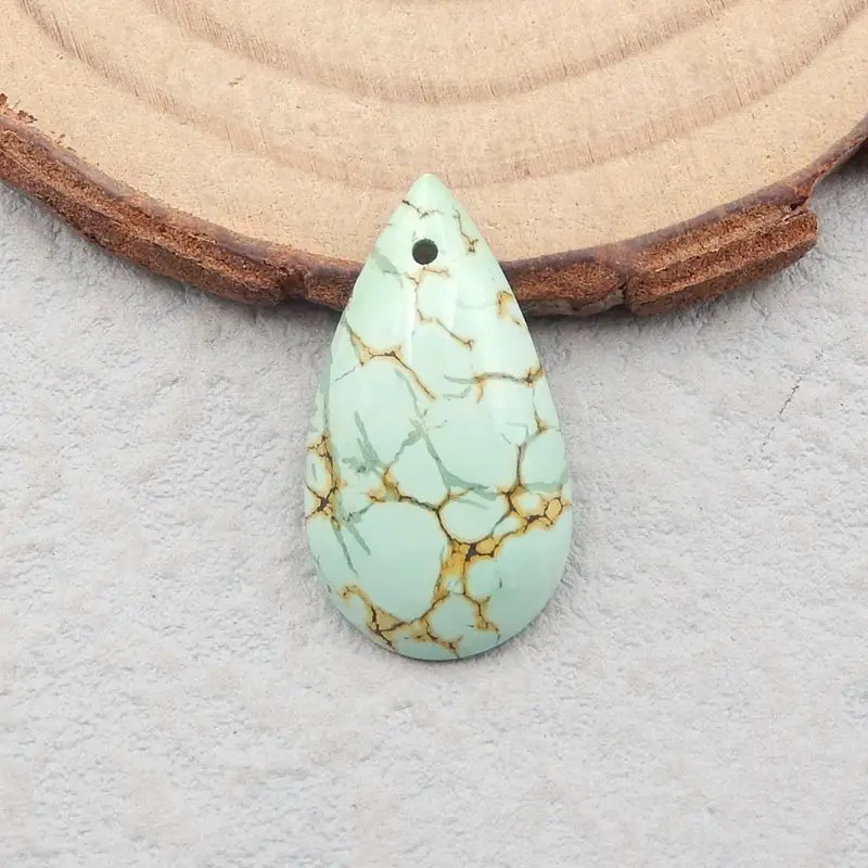 Natural Stone Turquoise Water Droplet Pendant Bead,23x13x4mm,1.5g Semiprecious Stone Fashion Jewelry Necklace Accessories