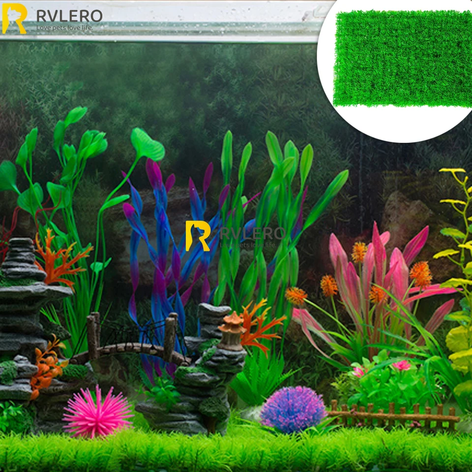 Piante Artificiali Acquario 21cm | Verde, Plastica, Decorazione Pesci, Senza Manutenzione