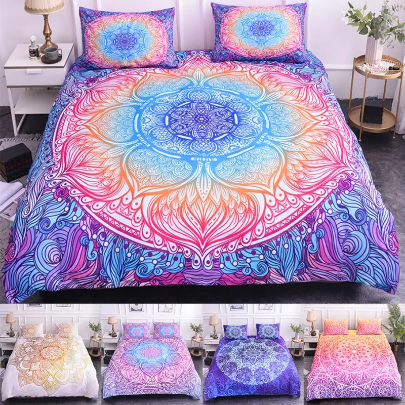 

Luxury 3D Personalised Mandala Bedding 2/3pcs Duvet Cover Set Pillow Case for Kids Girls Bedding Set Single Twin Queen King Size