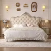 American Style Solid Wood Luxury Beds Modern Minimalist High-End Double Bed French-Designed Bedroom Furniture Fauteuil Lit FYBB 1