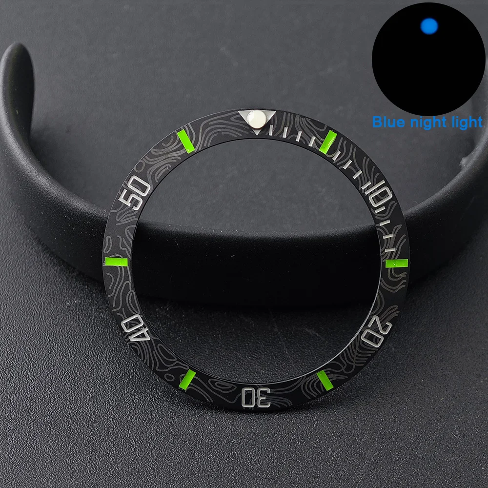 Men's Watch Replacement Bezel Insert with Tilted Ceramic and Carbon Fiber Texture