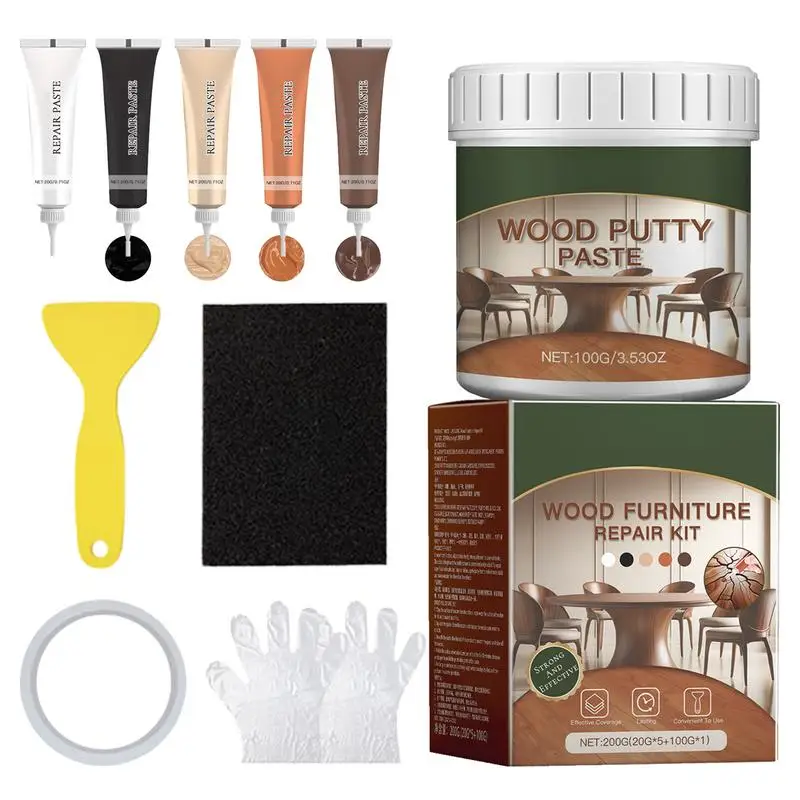 Wooden Furniture Repair Kit Paint Scratch Remover Wooden Furniture Refinishing Paste Set For Stains Scratches Wood Floors