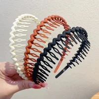 Elegant Solid Color Wave Hairbands For Women Trendy Toothed Non-slip Hair Combs Hair Accessories Girl Face Wash - Image 4