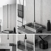 Luxury high-end brass black bathroom faucet ceiling ceiling design single handle cold and hot double-hole basin&bathtub faucet 2