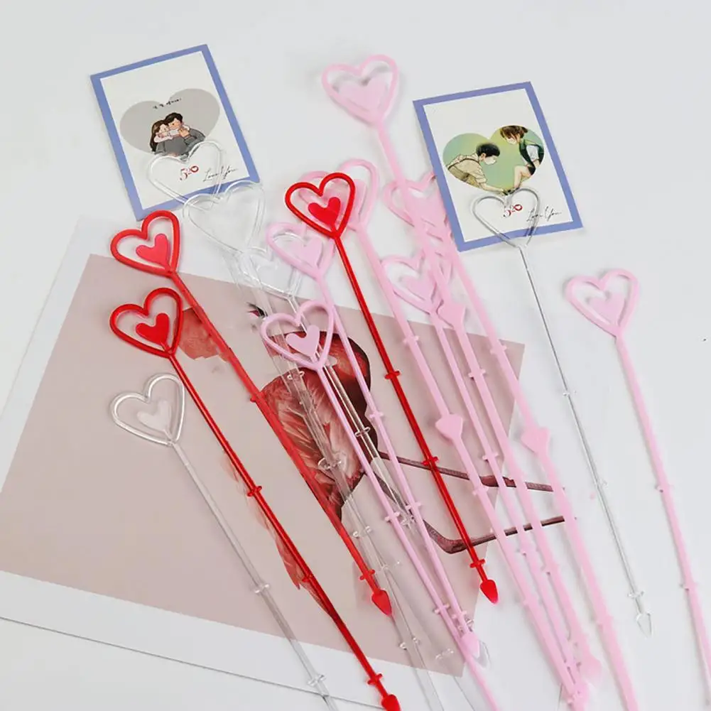 Cake Topper 100Pcs Attractive Reusable Decorate Birthday Bouquet Card Holder Flower Stick Flower Pick Household Supplies