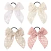 Fashion Cute Hollow Out Embroidered Flower Bows Hair Band Kids Hair Accessories Handmade Lace Headwear Girl Headdress Gift 1