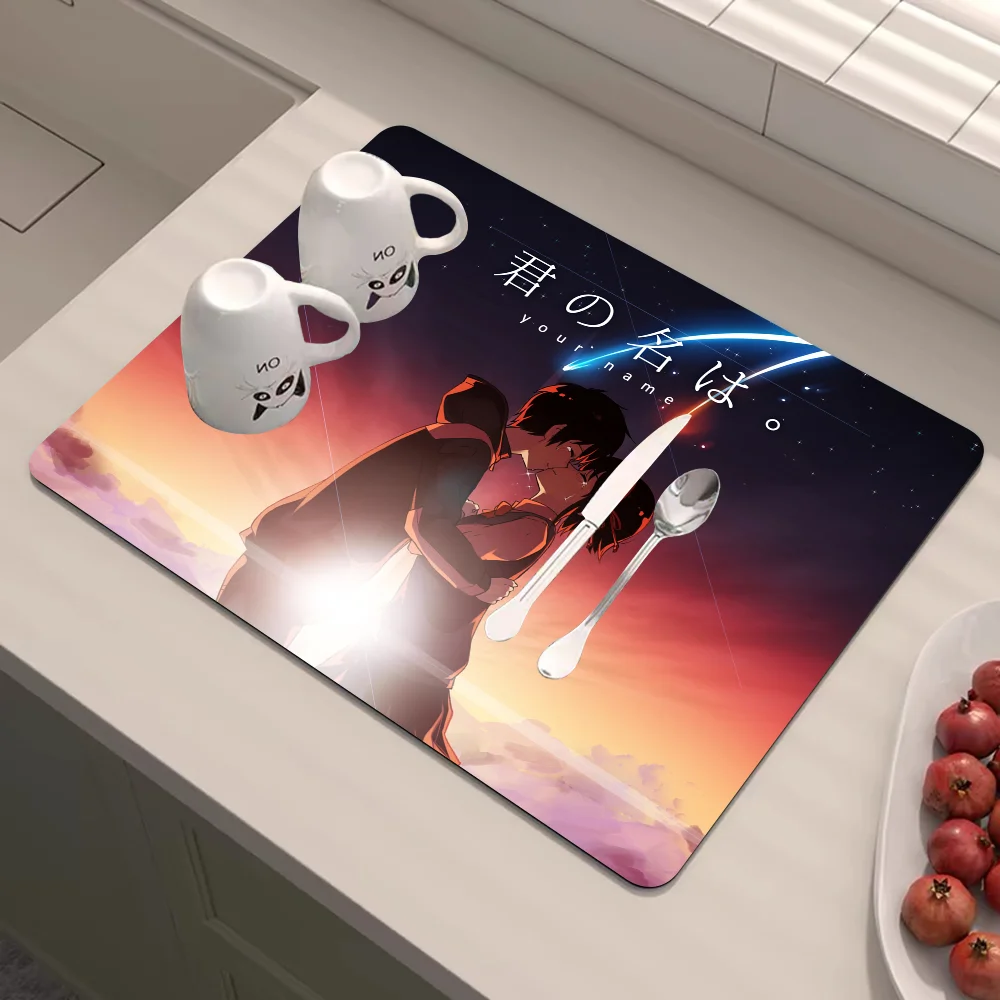 Your Name Kitchen Dish Mat Absorbent Dining Table Mats Retro Non-slip Placemat Coffee Dish Tableware Mat for Home Decor 4