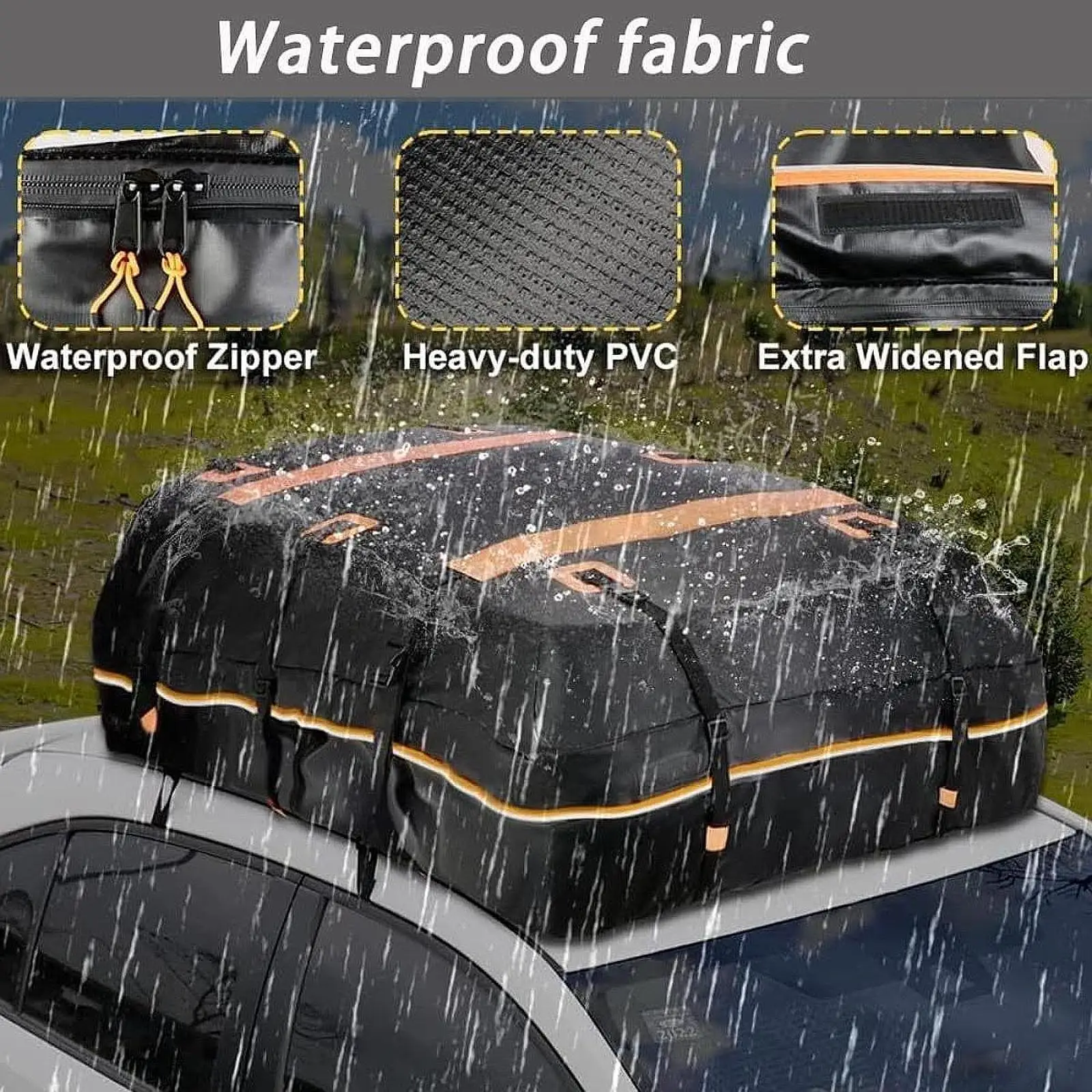 Car Roof Bag Rooftop Cargo Carrier Practical Travel Accessories Heavy Duty for All Cars with and without Rack 20 Cubic Feet Car Roof Bag Rooftop Cargo Carrier Practical Travel Accessories Heavy Duty for All Cars with and without Rack 20 Cubic Feet