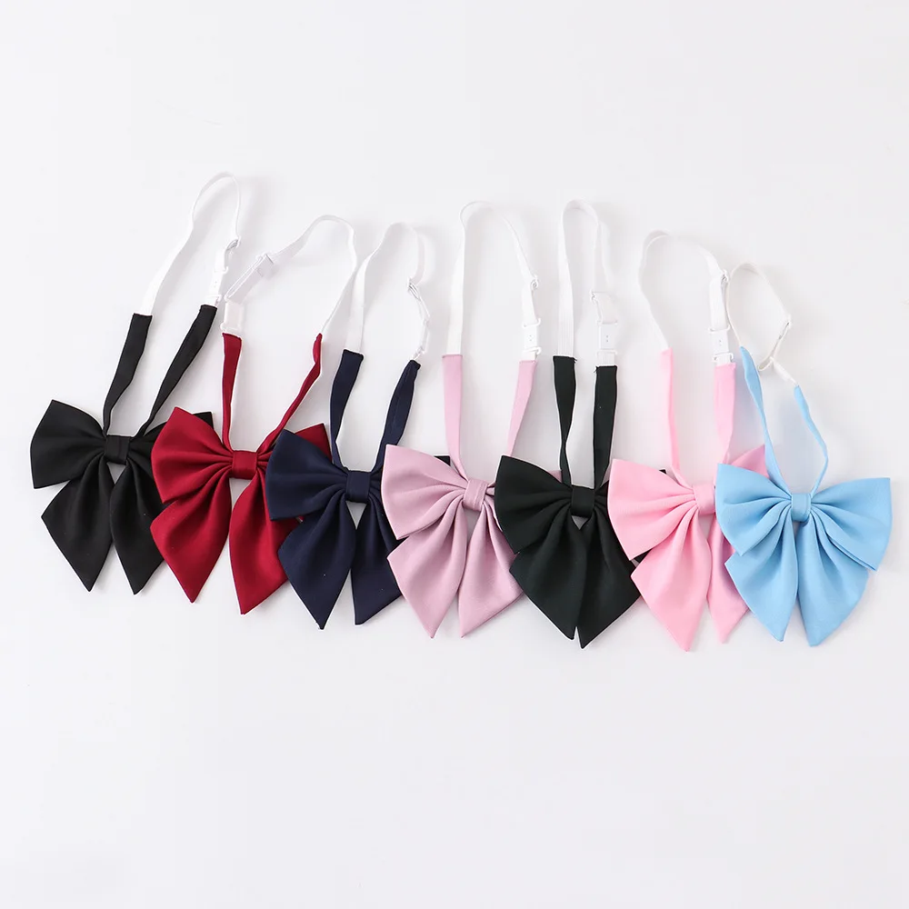 

2024 New Satin Girls JK Uniform Bow Tie Japanese School Dresses Accessories Sailor Suit Collar Butterfly Cravat