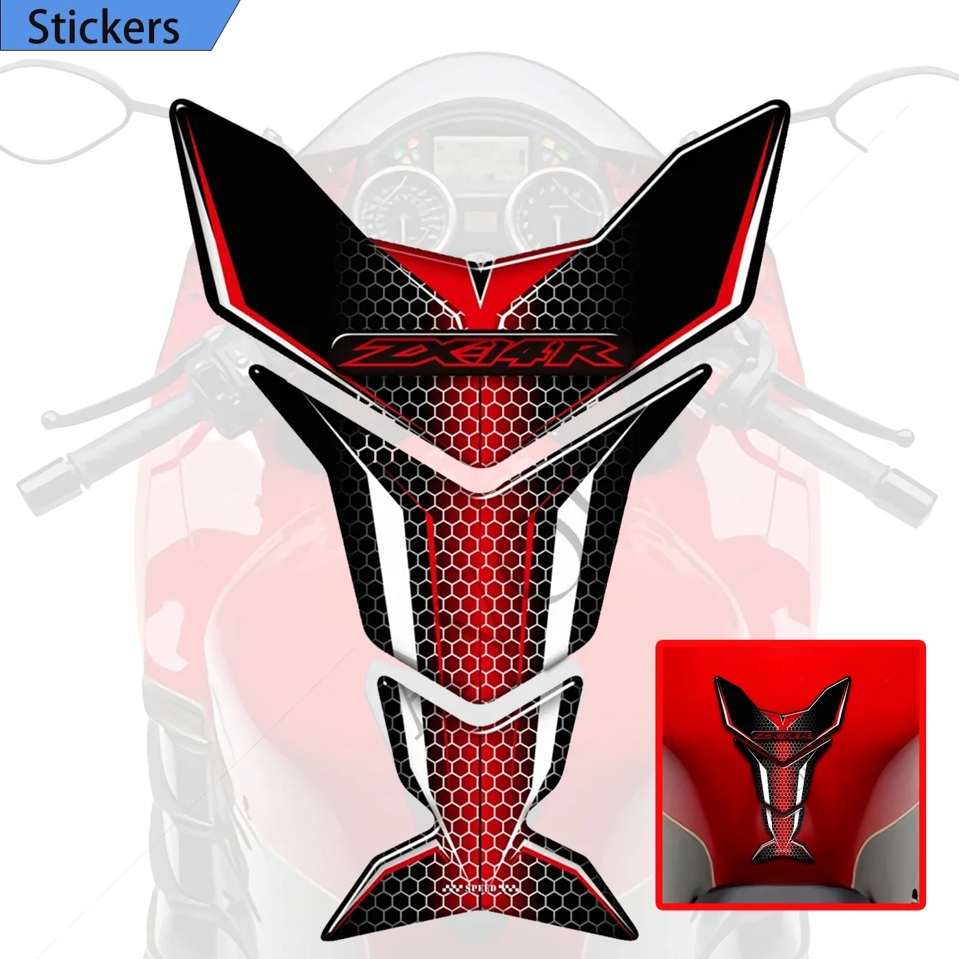 

Motorcycle Tank Grips Pad Gas Knee Oil Decals Emblem LOGO Fairing Decals For Kawasaki Ninja ZX14R