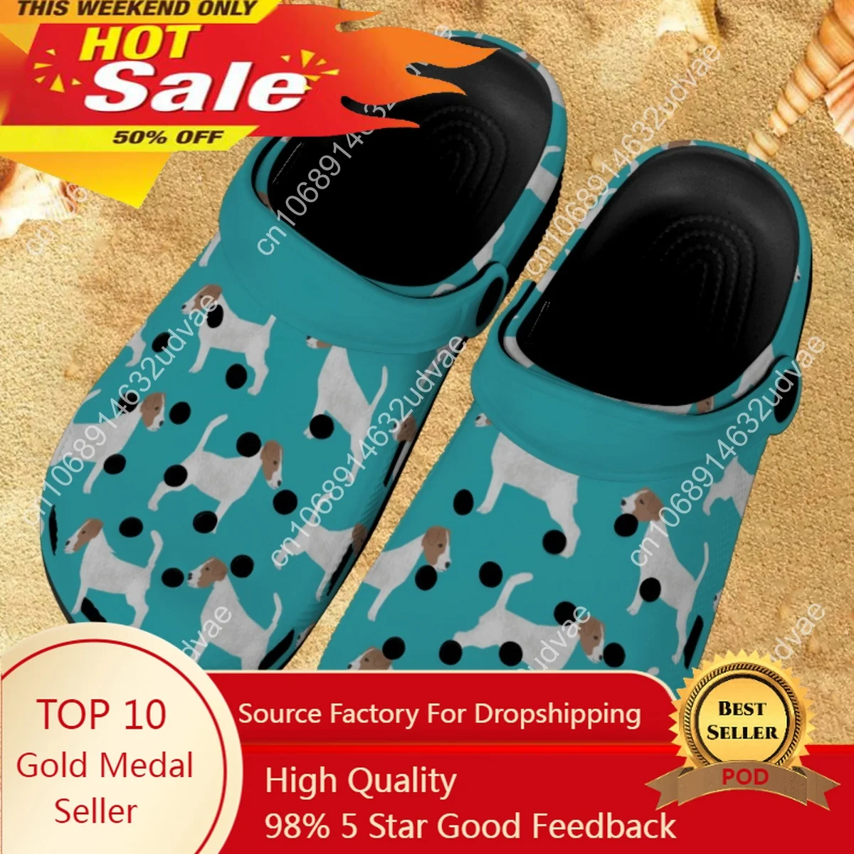 

Cute Outdoor Sandals Jack Russell Terrier Animal Pattern Summer Home Slippers For Women Girls Beach Hole Water Shoes Clogs 2023