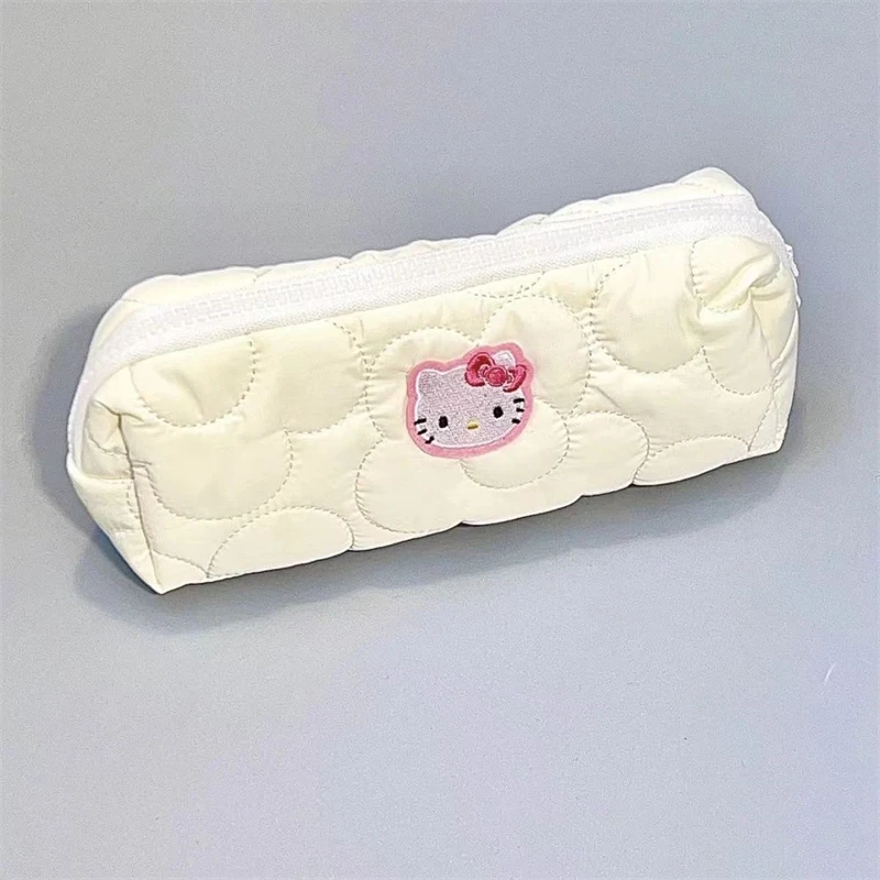 

Sanrio Kawaii Hello Kitty Pencil Bag Anime Embroidery Large Capacity Student Stationery Storage Bag Cute Learning Stationery