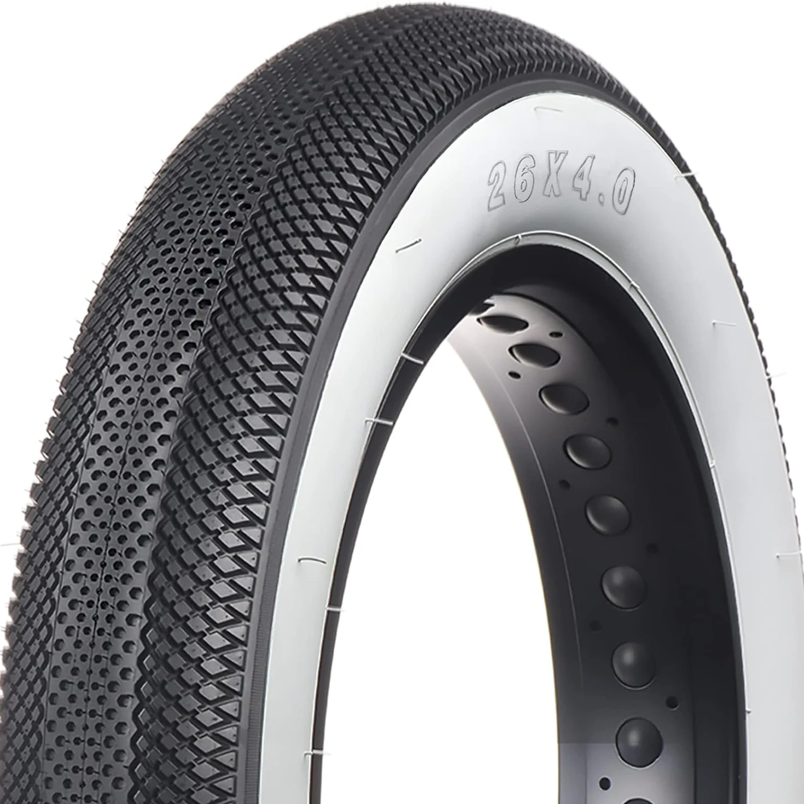 FatTire26x40AntiskidDurableBikeTyre26X40WhiteSidewallBike
